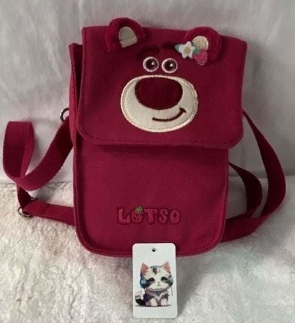 Lotso Toy Story Character Canvas Crossbody Bag